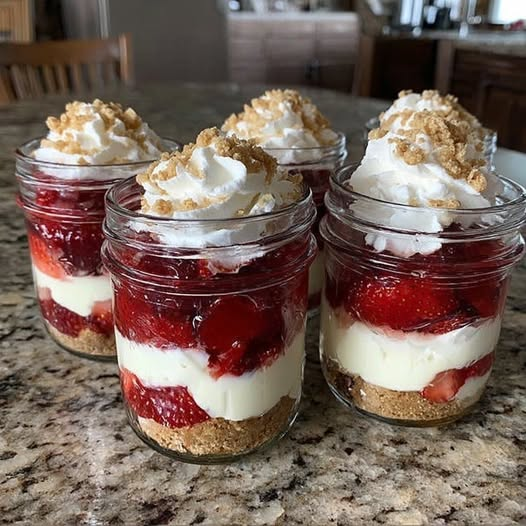 Guilt-Free Protein Strawberry Cheesecake Jars: Your Healthy Dessert Fix